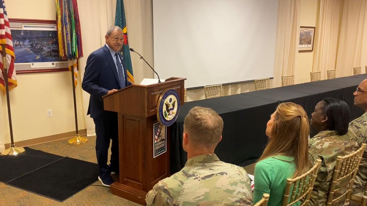 Congressman Bishop delivers welcome remarks at the Congressional Military Family Caucus 2023 Summit