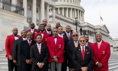 Congressman Bishop with Congressman McEachin (right end, front row) along with members of the fraternity, Kappa Alpha Psi in 2021 in front of the U.S. Capitol Building