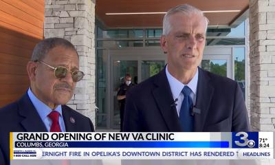 Congressman Sanford Bishop and Veterans Affairs Secretary Denis McDonough participate in ribbon-cutting ceremony at the new Poydasheff VA Clinic in Columbus, GA
