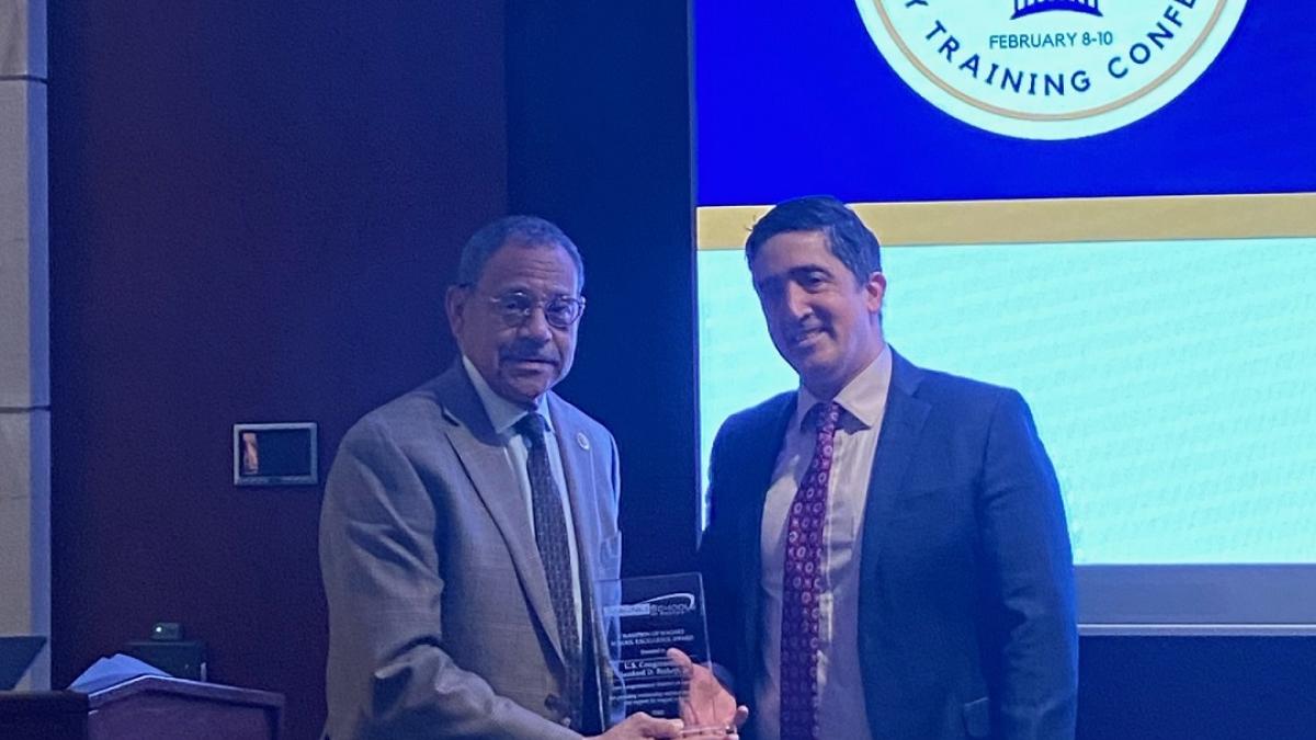 Congressman Bishop receives the Magnet Schools Champion of Excellence Award from Magnet Schools of America CEO Ramin Taheri