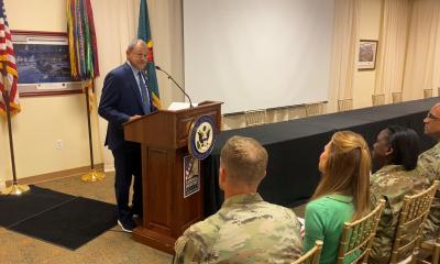 Congressman Bishop delivers welcome remarks at the Congressional Military Family Caucus 2023 Summit