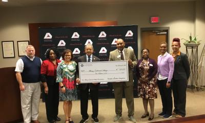 Congressman Bishop presents a ceremonial “big check” in Albany, GA, to Albany Technical College President Dr. Emmett Griswold which represents the $1,000,000 the Congressman secured in federal funds to help it address the nursing shortage in SW Georgia.