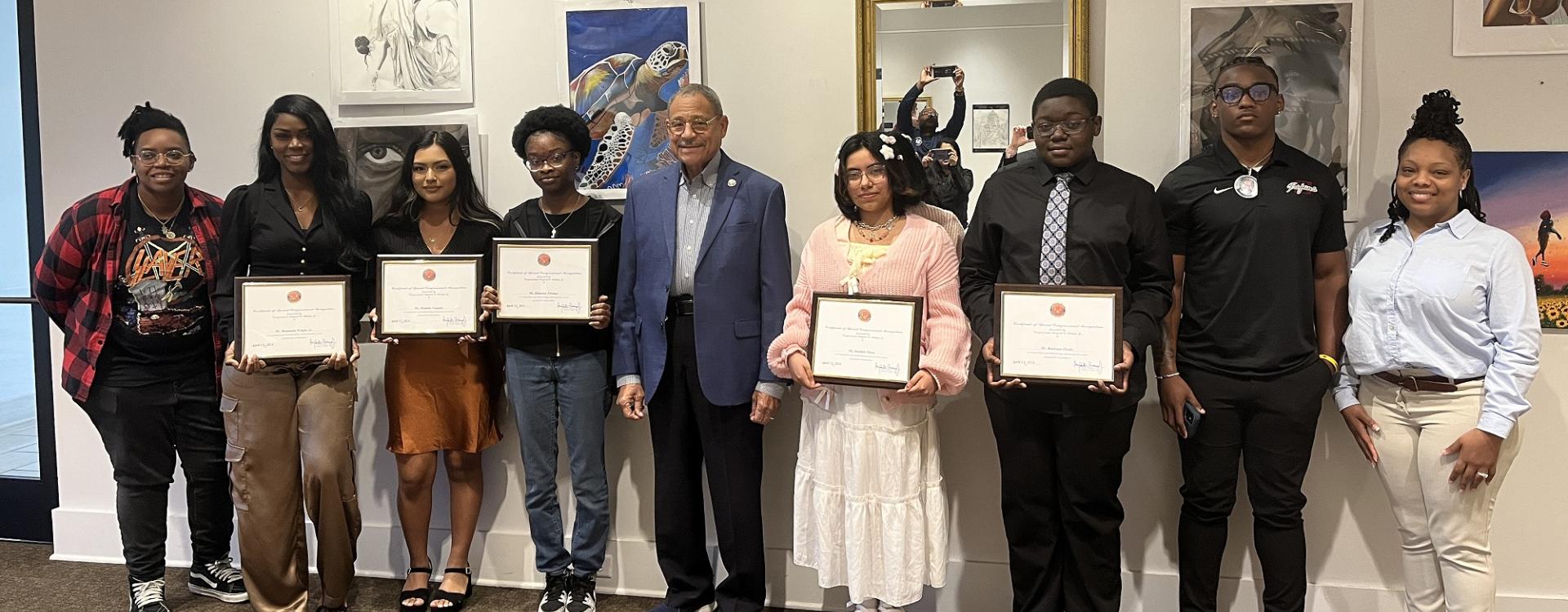 Congressman Bishop with 2024 Congressional Art Competition Winners and Supporters