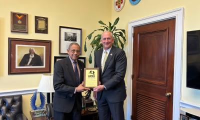 Congressman Bishop receives the AUSA Legislator of the Year Award from AUSA President & CEO, Gen. (Ret.) Bob Brown.